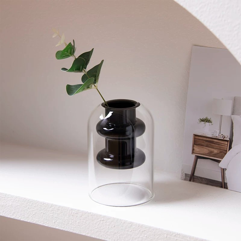 Nordic Double Layer High Boros - Glass Vase Nordic 评论和价格