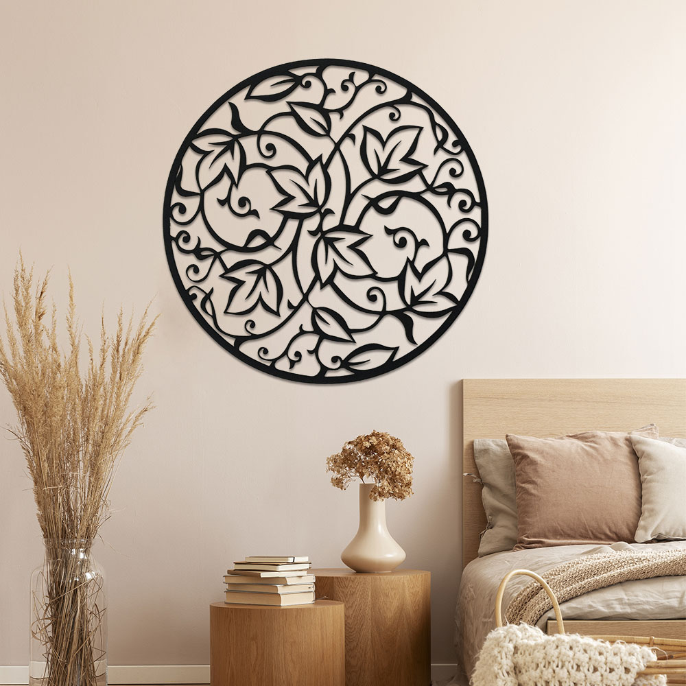 Elegant Black Metal Mandala Wa - Home Decor Yoga 评论和价格