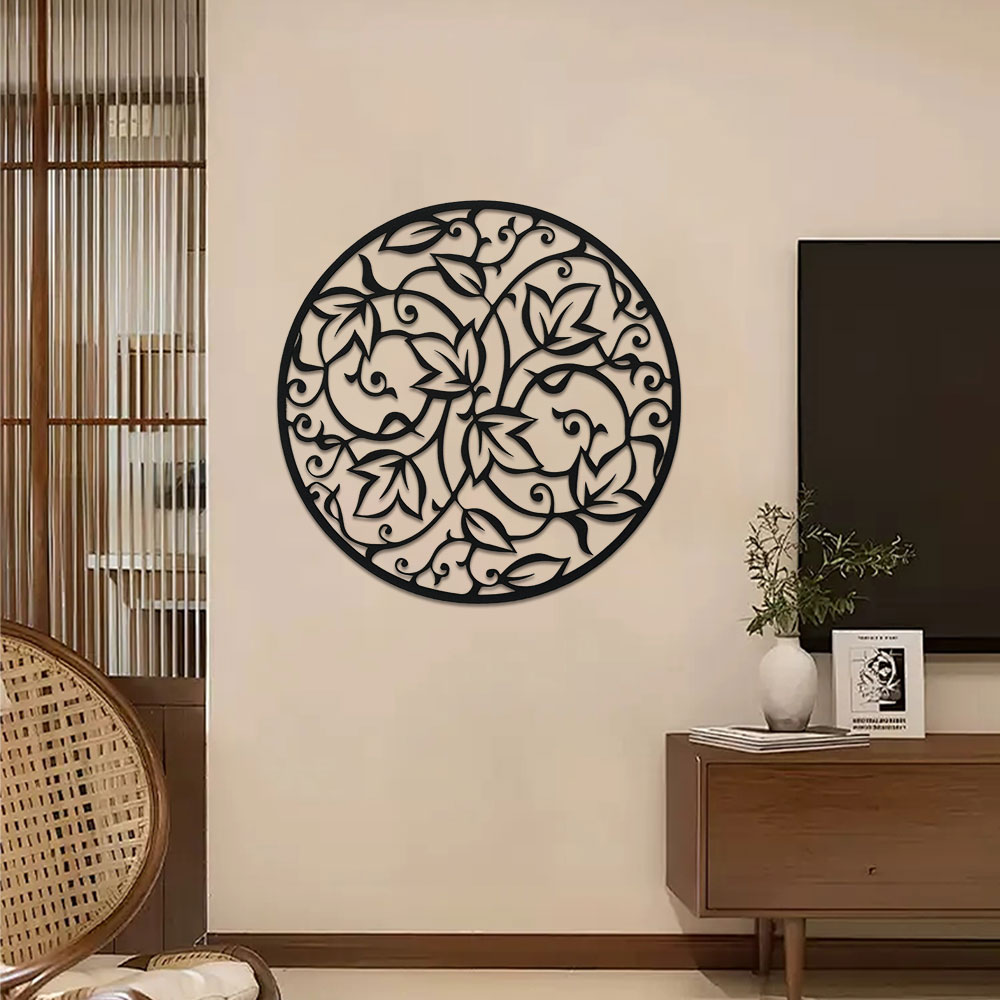 Elegant Black Metal Mandala Wa - Home Decor Yoga 评论和价格