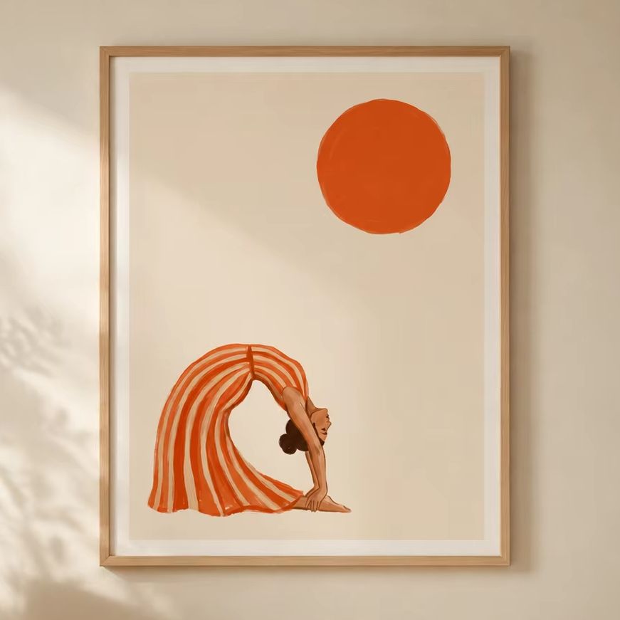 Yoga Wheel Pose Poster,Canvas  - Home Decor Yoga 评论和价格