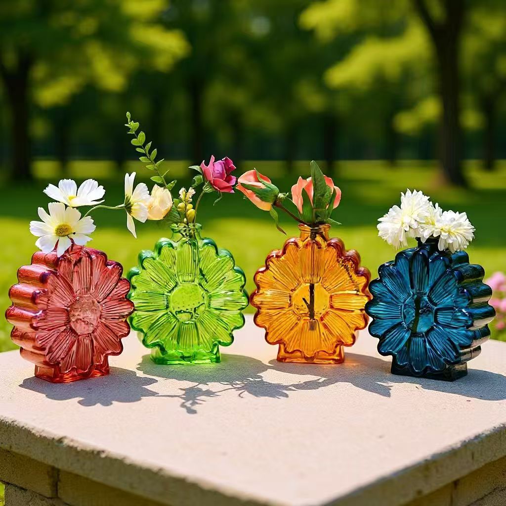 Simple Stained Glass Vase Hydr - Glass Vase Nordic 评论和价格