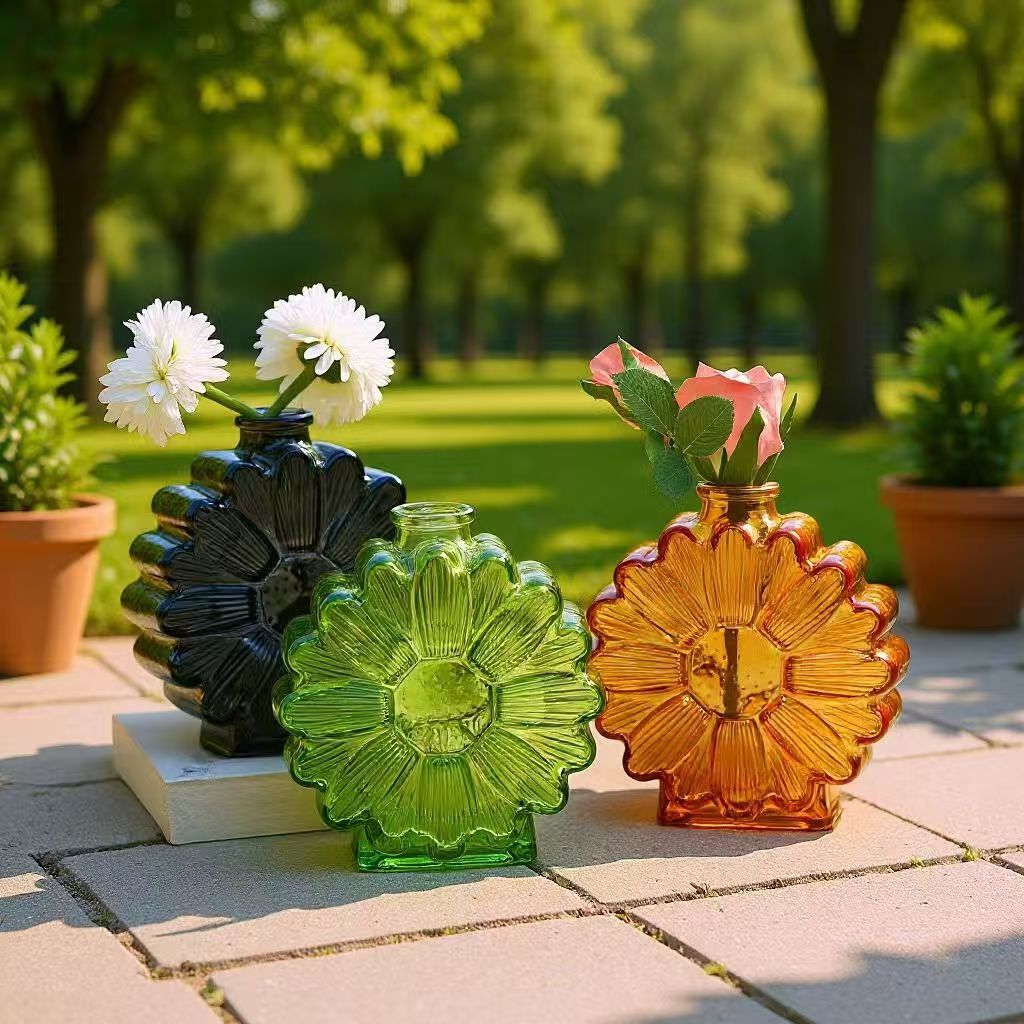 Simple Stained Glass Vase Hydr - Glass Vase Nordic 评论和价格